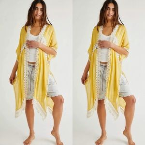 Free People Sundial Crochet Kimono One Size